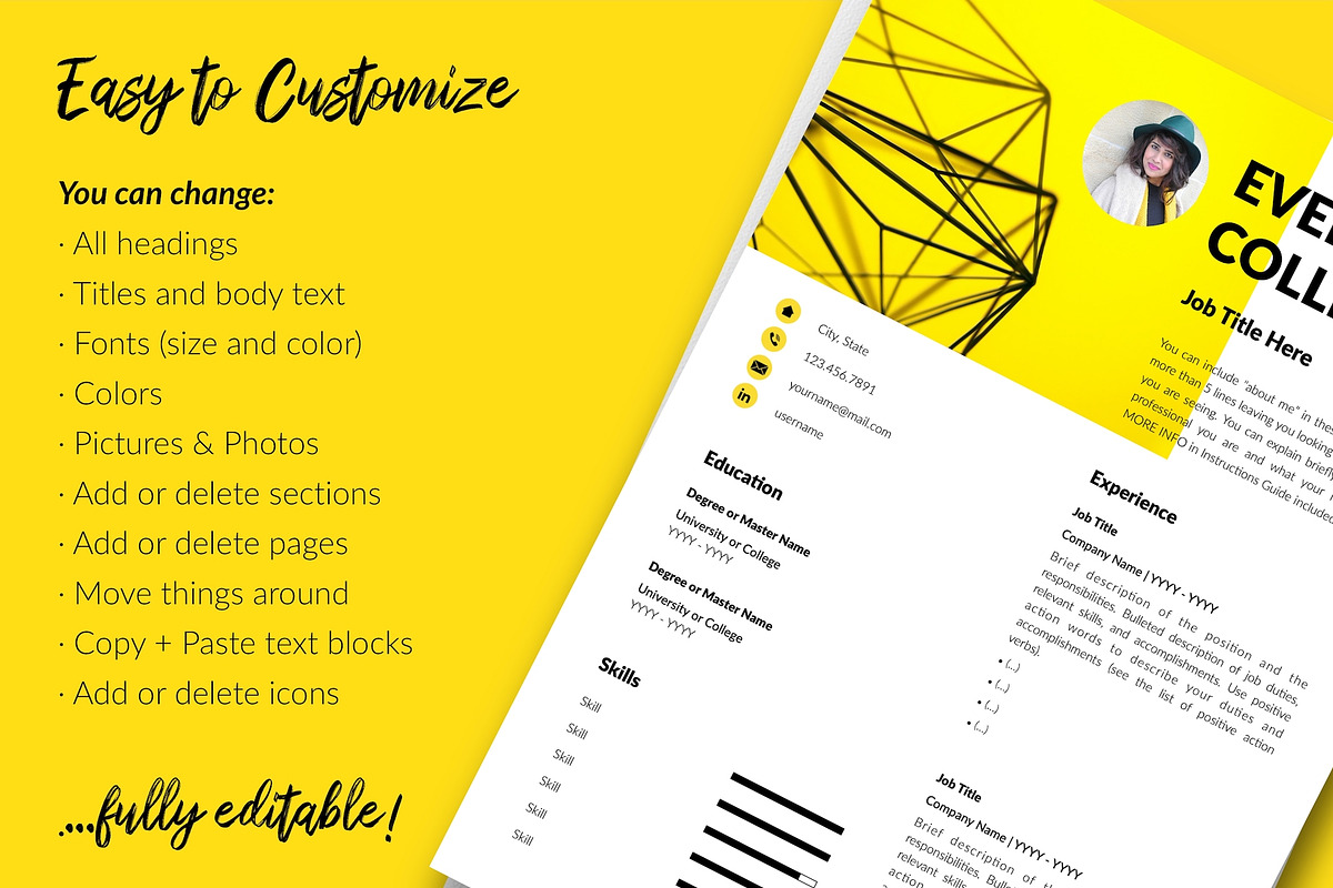Modern Resume Bundle / CV - Evelyn, a Resume Template by Templates Design Co. (Photo 13 of 17)