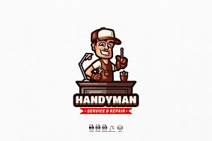 Handyman Mascot Logo Design