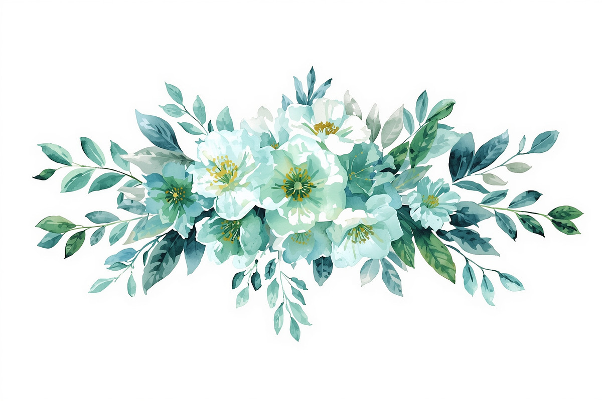 Elegant Blue Watercolor Blooms, an Illustration by Amazin_art (Photo 8 of 11)
