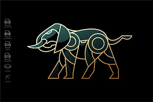Geometric Elephant Logo Template