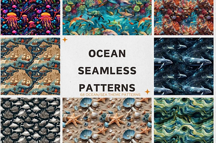 60+ Ocean Theme Seamless Patterns