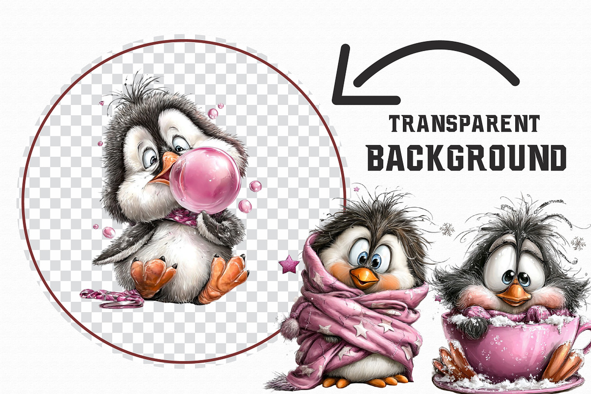 Quirky Penguin Clipart PNG, an Illustration by Libby Wishes (Photo 3 of 6)