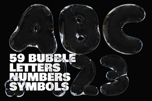 3D Soap Bubbles And Letters Set