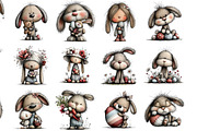 Whimsical Easter Bunny Clipart, an Illustration by DreamArtGraphic (Thumbnail 2 of 4)