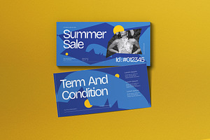 Blue Abstract Summer Sale Voucher