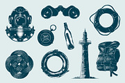 Nautical hand drawn sketches, an Illustration by Akimo Mia (Thumbnail 3 of 6)