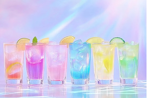 Colorful refreshing beverages in, a Food & Drink Photo by Lermont51