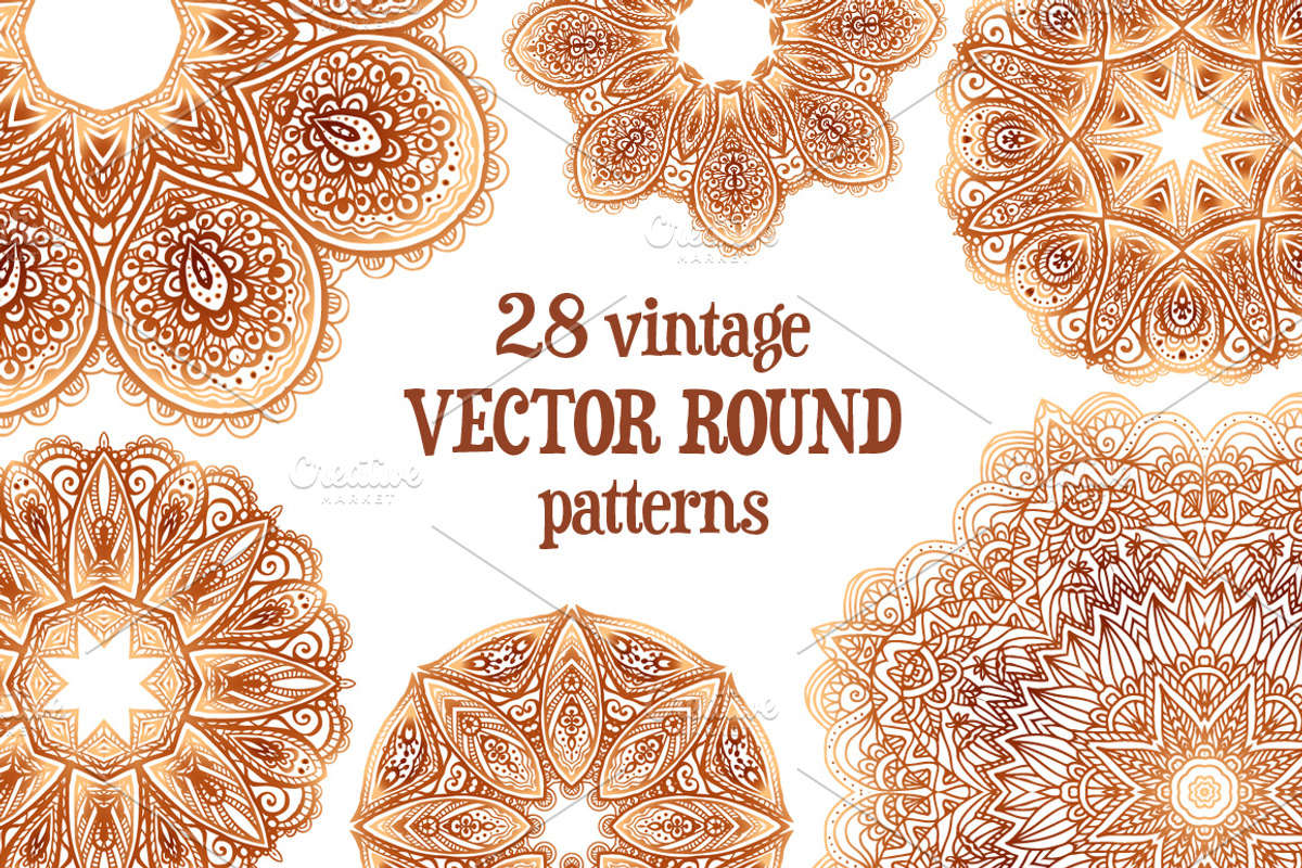 Set of 28 vintage round patterns, a Pattern Graphic by Art of Sun (Photo 1 of 5)