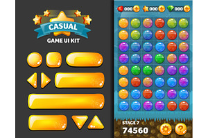 Vector casual glass buttons