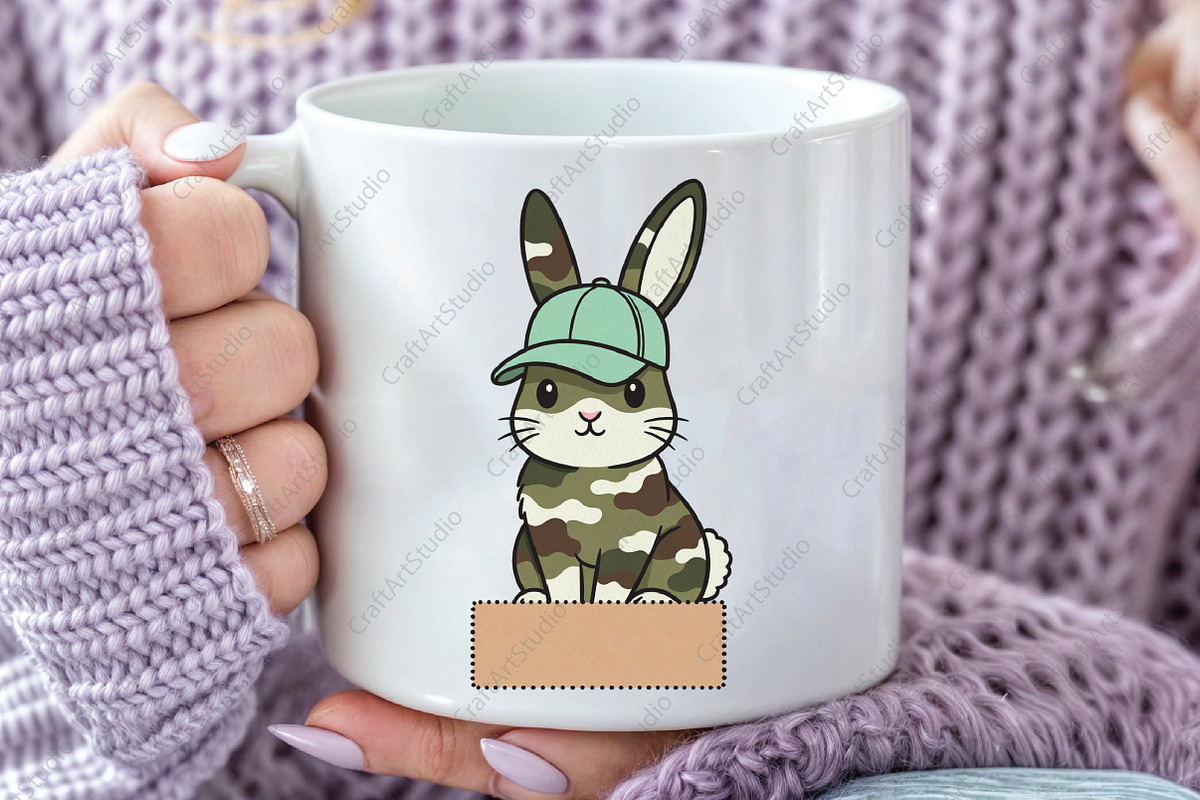 Personalized Kids Camo Easter Bunny, an Illustration by CraftArtStudio (Photo 2 of 4)