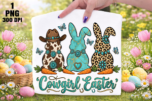 Cowgirl Easter Western Easter Png, an Illustration by Daily.Designs