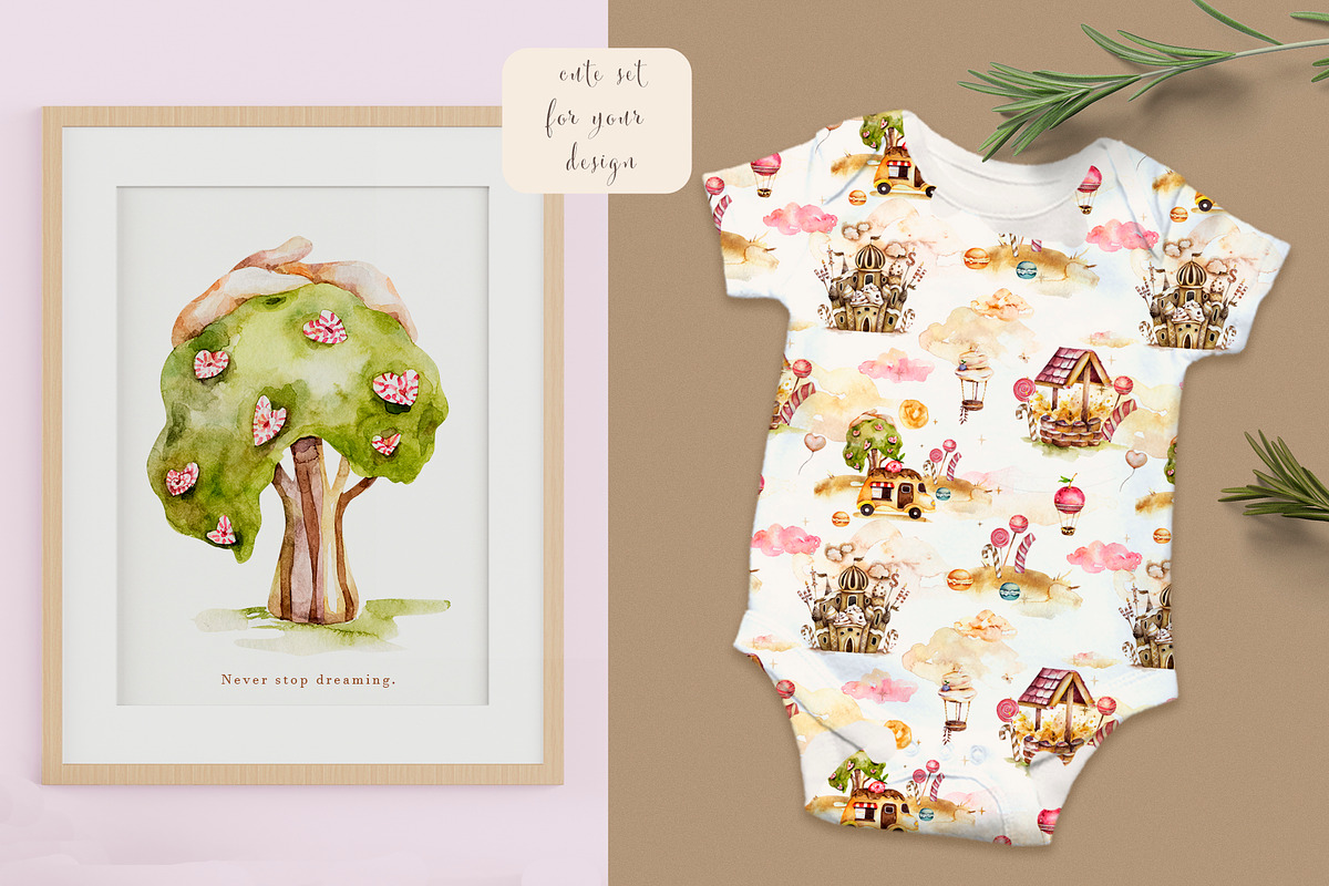 Sweet Dreams. Holiday watercolor set, a Decorative Illustration by Ann Art Houze (Photo 11 of 13)