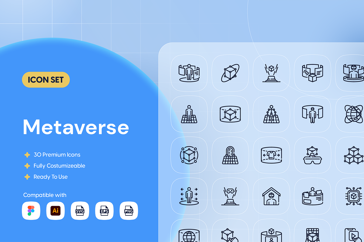 Metaverse Icon Set, an Outline Icon by Nathaya Studio (Photo 1 of 2)