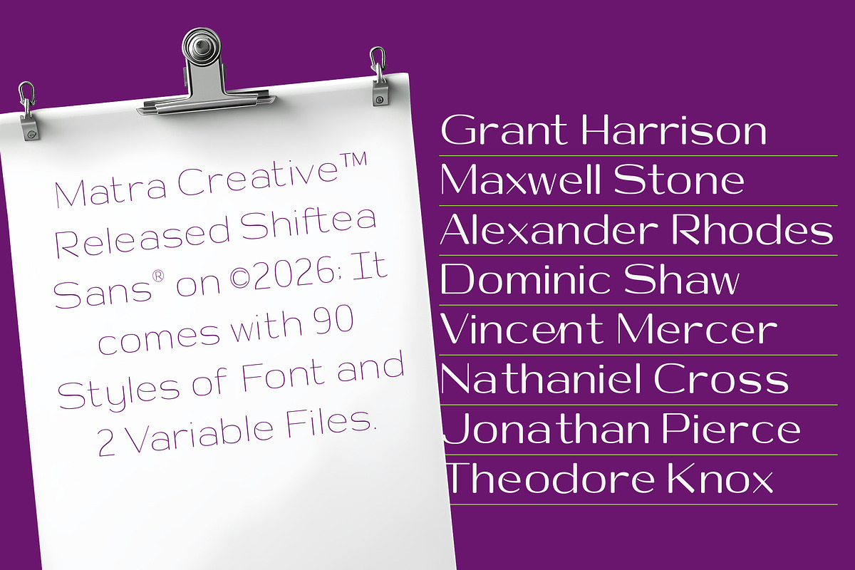 Shiftea, a Font by Matra Creative (Photo 9 of 15)