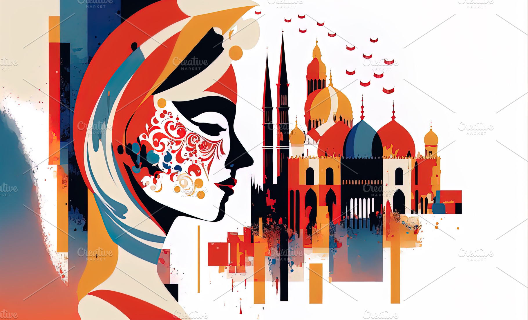 Festive Scene of Venice Carnival, an Abstract Photo by Shootdiem