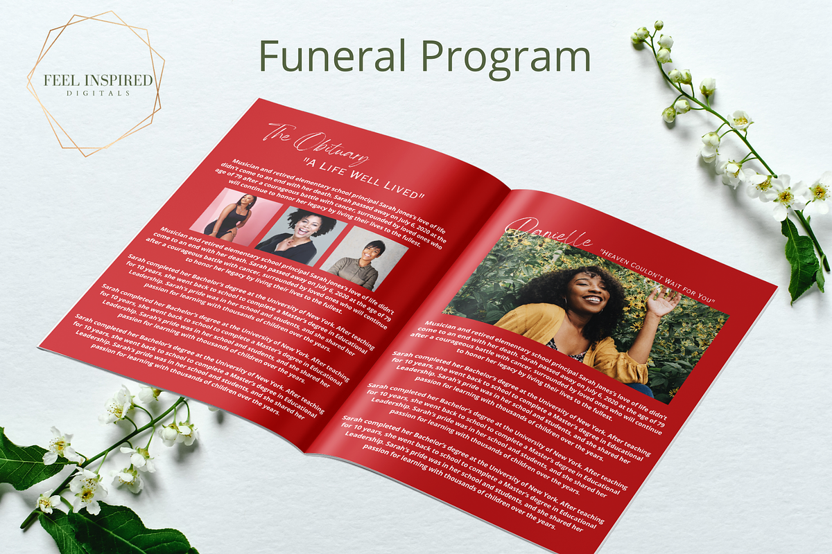 Red Roses Funeral Progam, a Brochure Template by Feel Inspired Digitals (Photo 4 of 6)