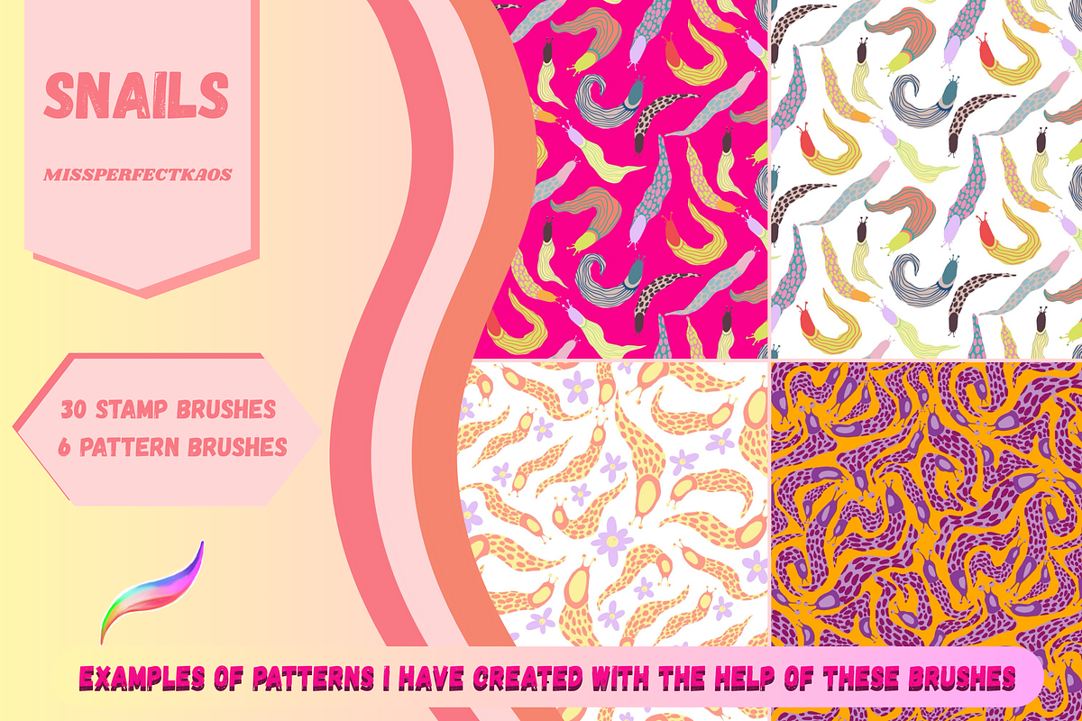 Snails - 36 brushes for Procreate, a Brush Add-On by MissPerfectKaos (Photo 4 of 4)