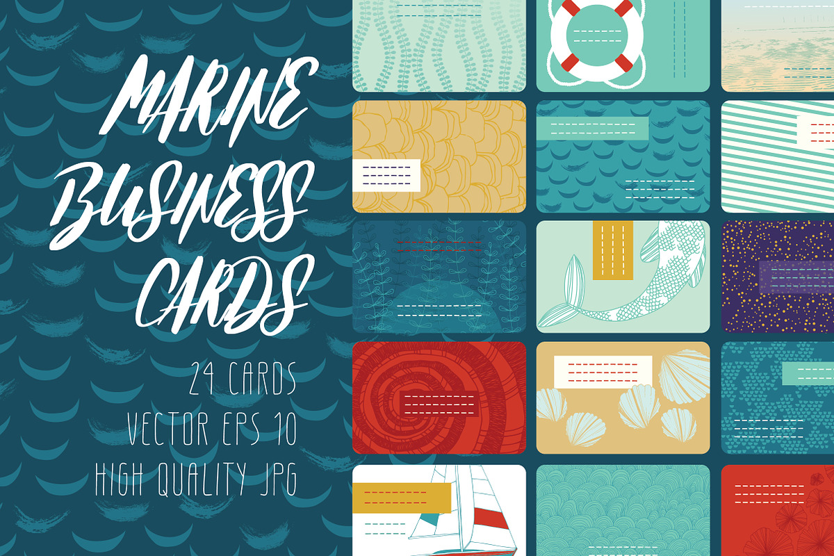 Marine Business Cards, a Business Card Template by Nadia Emelianova (Photo 1 of 4)