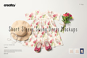 Short Sleeve Swing Dress Mockup Set, a Shirt Mockup by creatsy5 (Thumbnail 1 of 10)