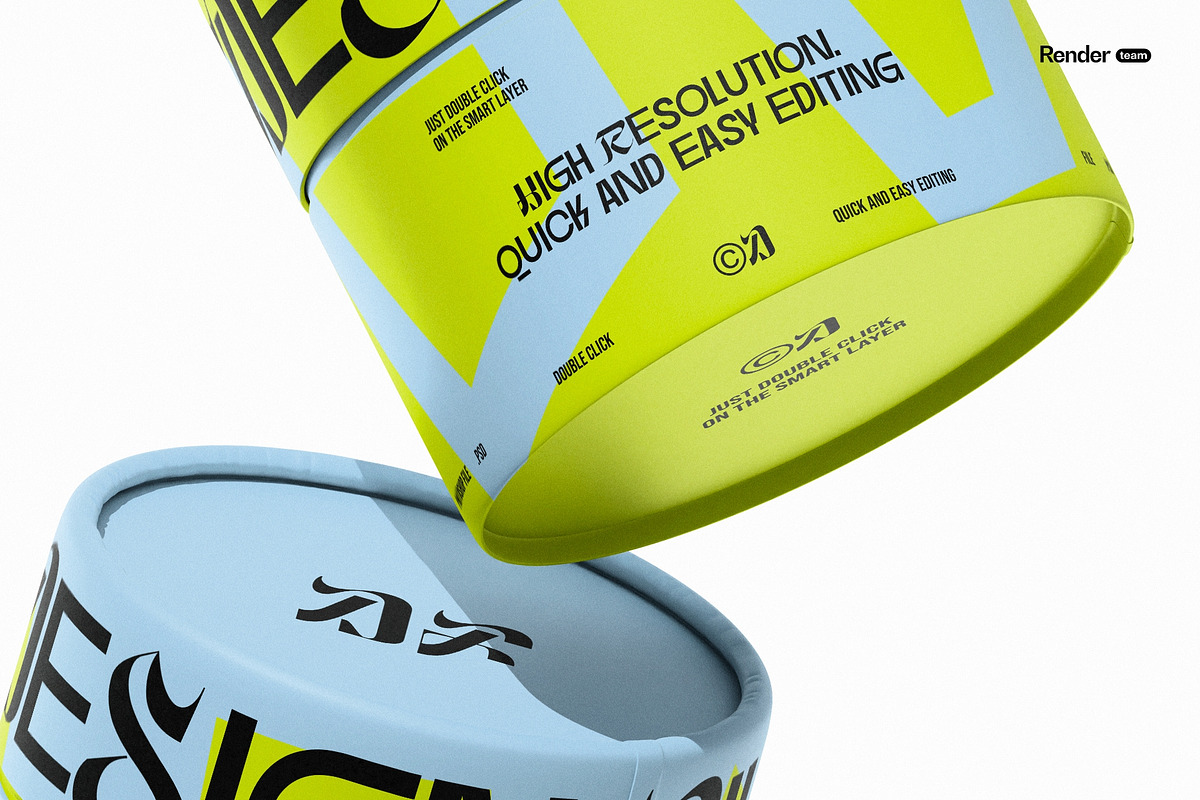 Paper Tube Mockup Set, a Packaging Mockup by Renderteam (Photo 10 of 20)