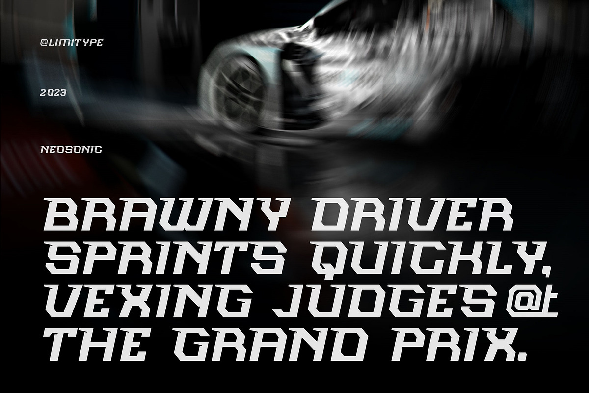 Neosonic - Futuristic Font, a Sans Serif Font by limitype (Photo 5 of 10)