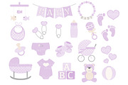 Vector Baby Clipart in Lavender, an Illustration by Amanda Ilkov (Thumbnail 2 of 2)
