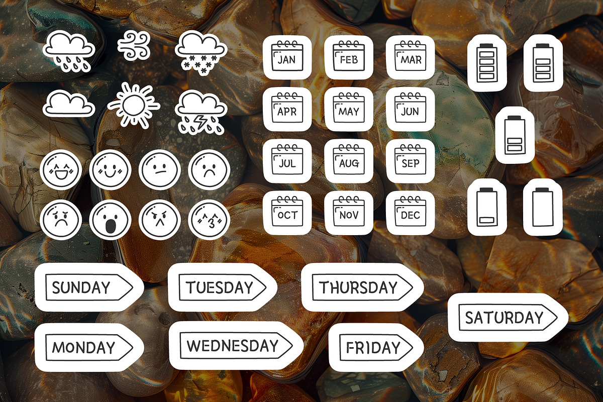 Daily Planner Stickers Pack, a Decorative Illustration by IMG Visuals (Photo 4 of 8)