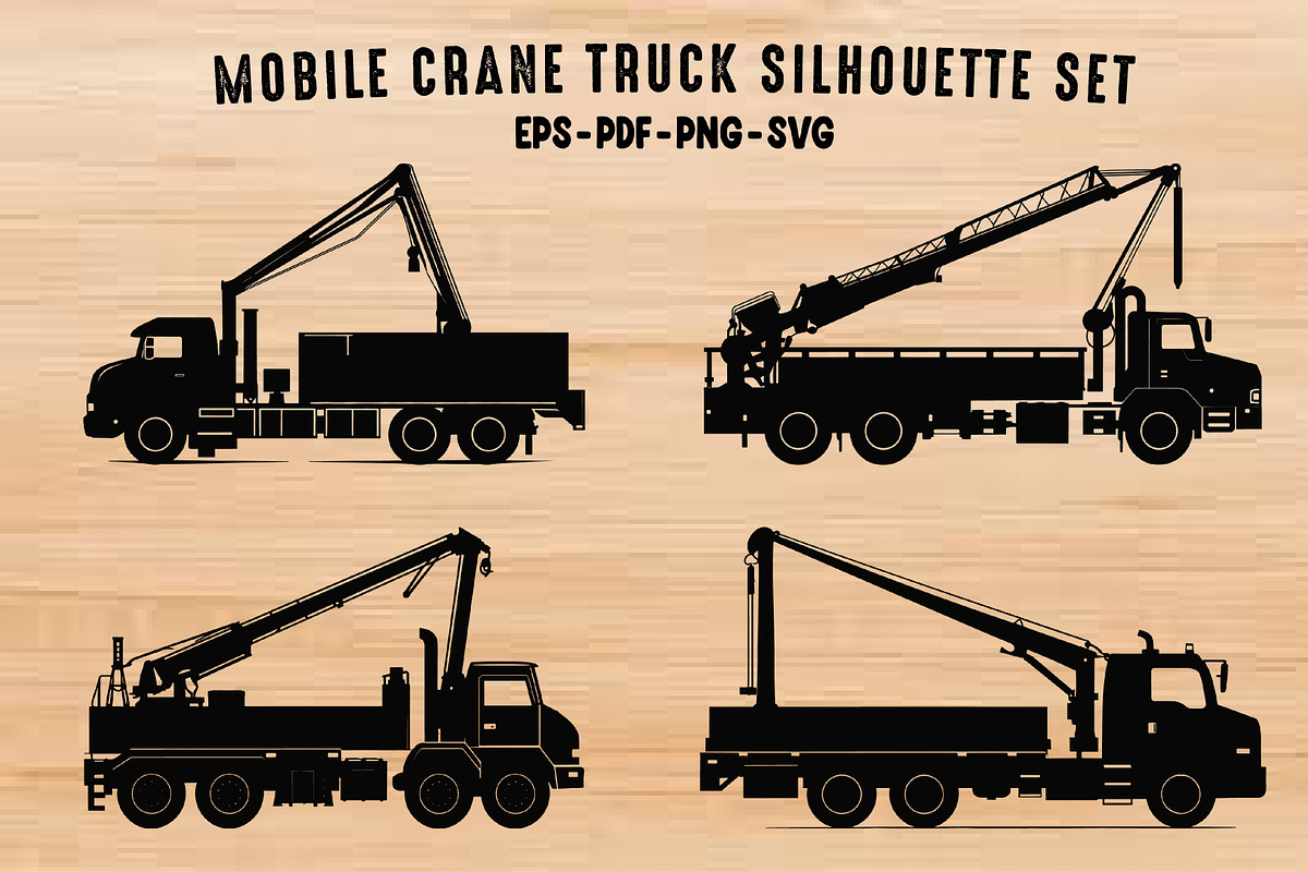 Mobile Crane Truck Silhouette Vector, a Transportation Illustration by Gfx Expert Team (Photo 1 of 3)