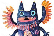 Cartoon monster stickers PNG set, an Animal Illustration by Bubert Art (Thumbnail 5 of 6)