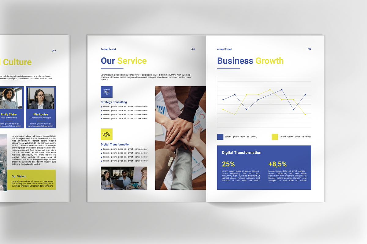 Blue Annual Financial Report, a Magazine Template by Annora Studio (Photo 3 of 6)