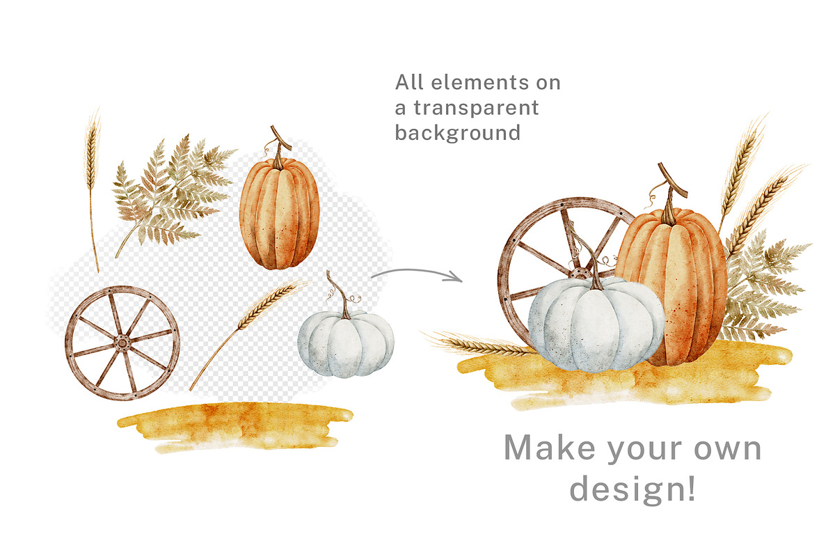 Autumn rustic watercolor - Fall set, an Illustration by Alisles (Photo 9 of 12)