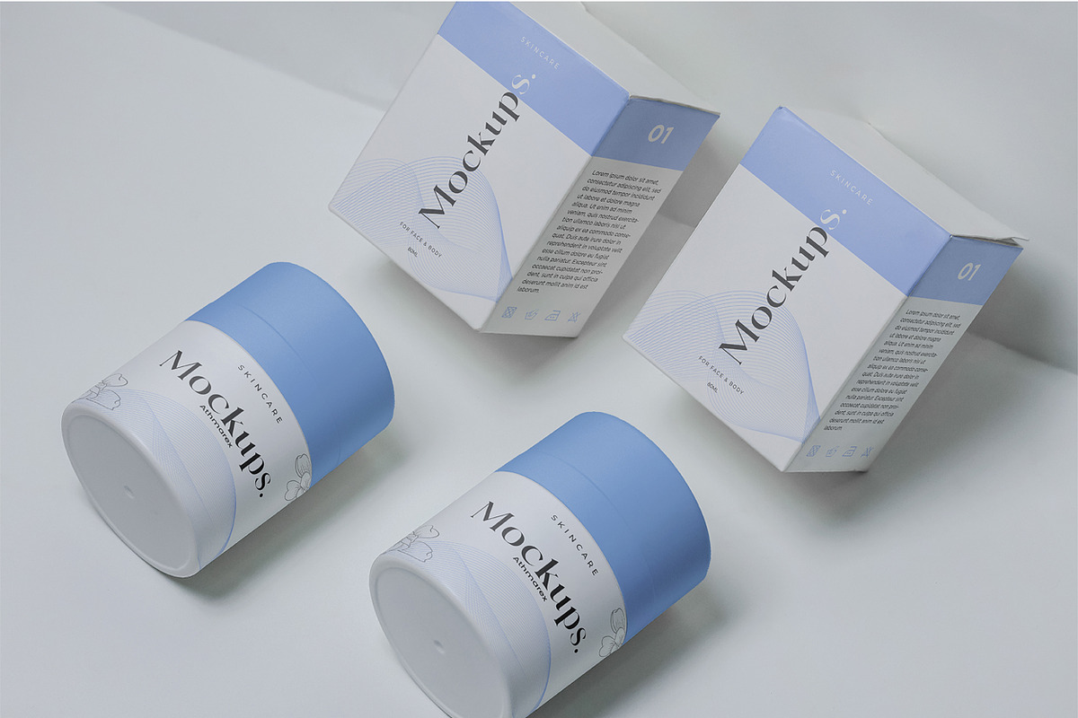 Cosmetic Jar & Box Packaging Mockup, a Packaging Mockup by Assyat (Photo 11 of 22)