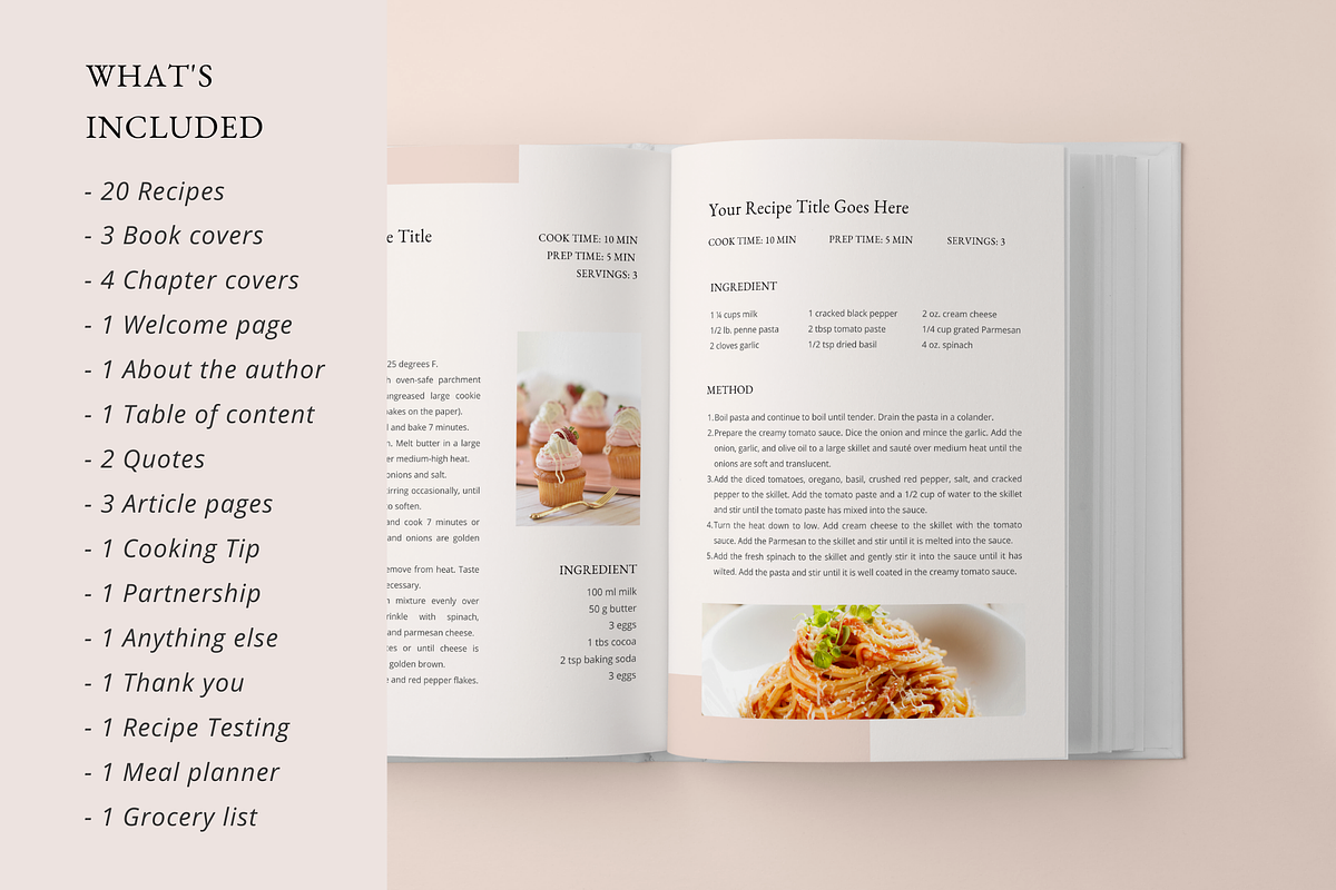 Aesthetic Pink Cook Book Template, a Magazine Template by ShopRShop (Photo 2 of 10)