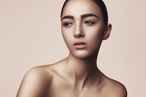The girl with a natural makeup