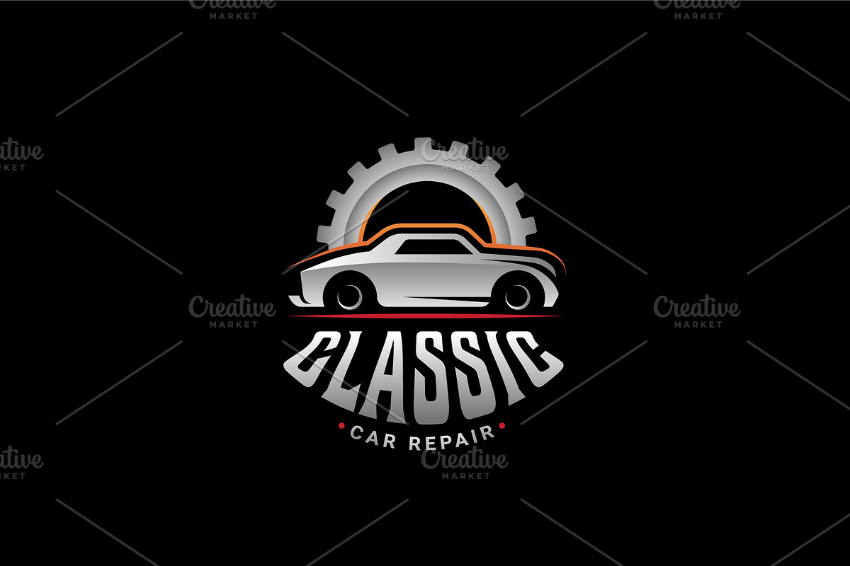 classic car repair garage icon logo, a Branding & Logo Template by Blazybone