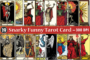 Snarky Funny Tarot Card Bundle, an Illustration by SinaCreation
