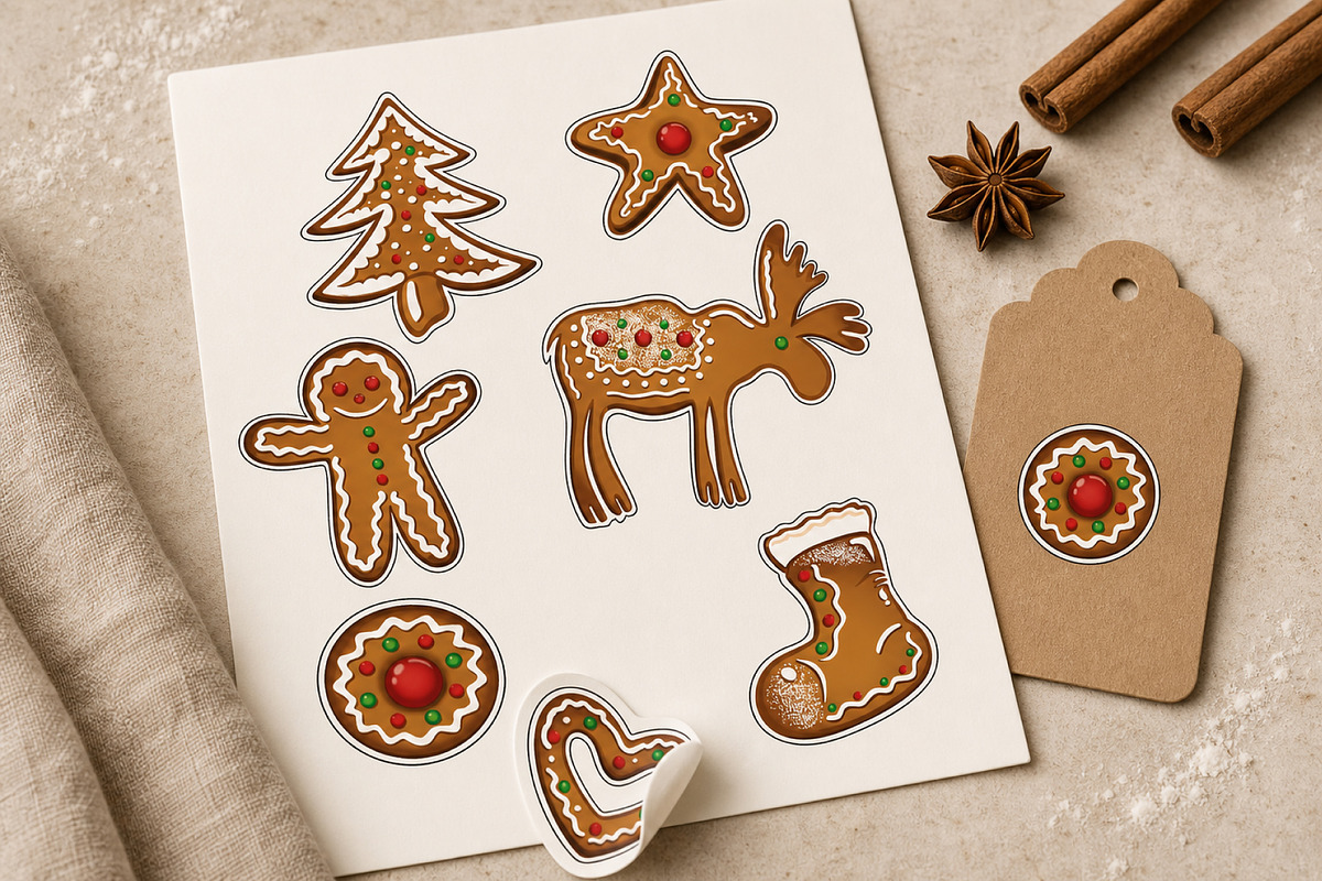 Gingerbread Christmas Clipart Set, a Seasonal Illustration by Christine Krahl (Photo 7 of 8)