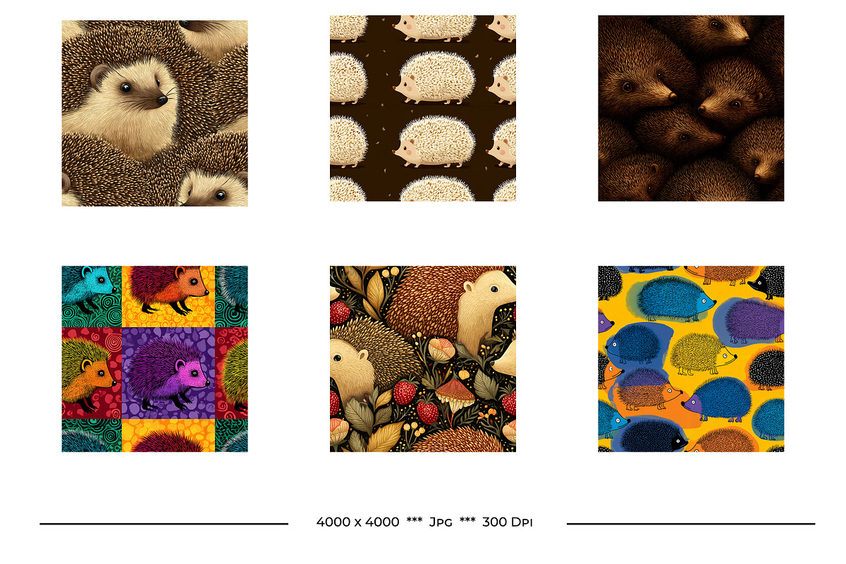 Hedgehog Retro Art Style Patterns, a Pattern Graphic by karenfoleyphoto (Photo 7 of 12)