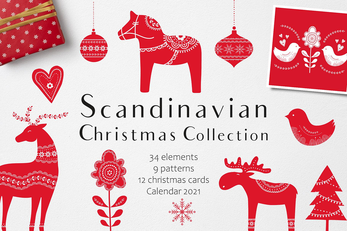 Scandinavian Christmas Collection, a Seasonal Illustration by Alisovna (Photo 1 of 7)
