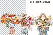 Flower Girl Clipart Summer Girl Png, a Decorative Illustration by Paper Artsthetics (Thumbnail 2 of 6)