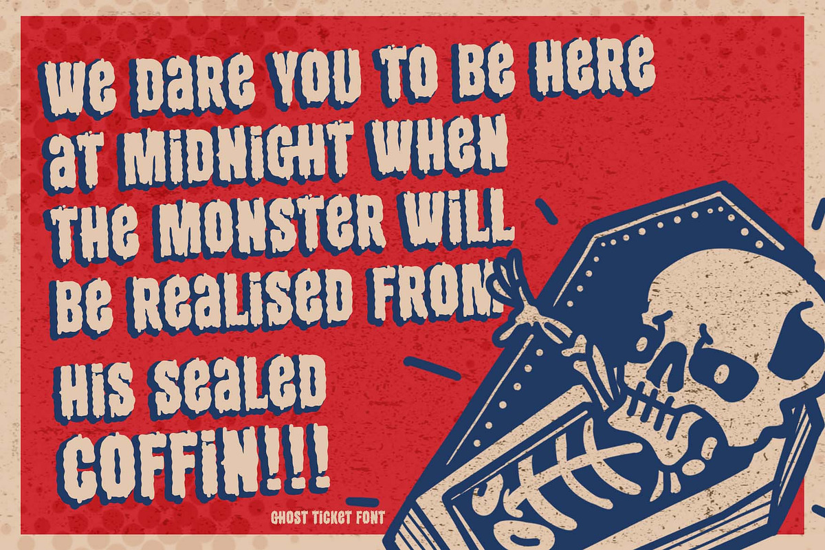Ghost Ticket a Cartoon Horror Font, a Handwritten Font by Rasiorise Studio (Photo 6 of 12)