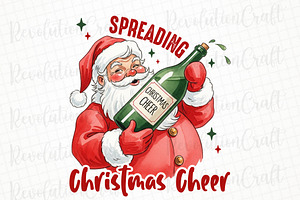 Funny Christmas Santa Claus Png, an Illustration by OK Design