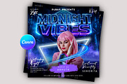Midnight Vibes DJ Club Night Flyer, a Flyer Template by Posterfello (Thumbnail 1 of 4)