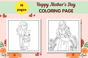 Happy Mother's Day Coloring Page, a Person Illustration by Salaly (Thumbnail 5 of 5)