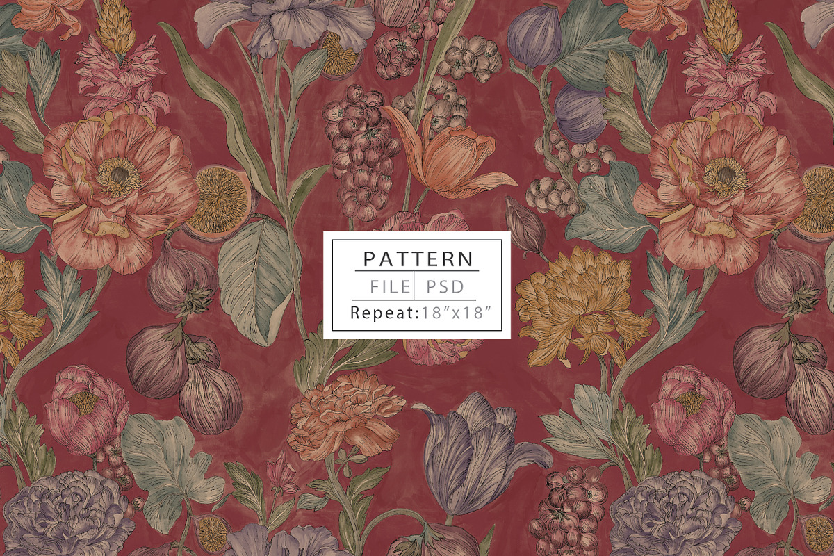 Vintage Vineyard, a Pattern Graphic by Print Diaries (Photo 1 of 4)