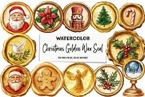 Christmas Golden Wax Seal Sublimatio, an Illustration by DreamArtGraphic