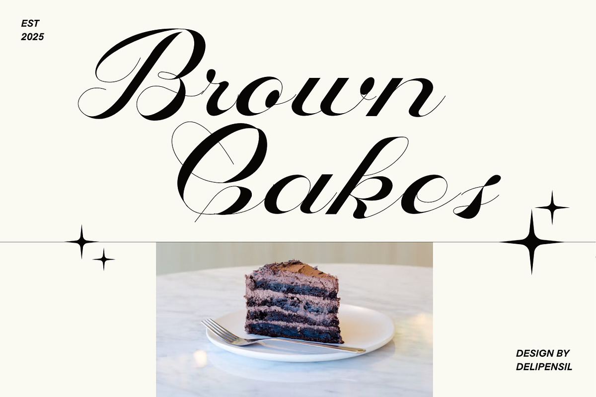 Bake Cake Script Typeface, a Script Font by delipensil (Photo 2 of 9)