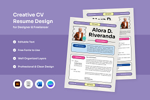 Creative Resume for Bold Designers, a Resume Template by twinstd