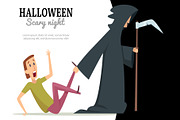 Grim reaper chasing scared man, a Person Illustration by Onyx (Thumbnail 2 of 3)