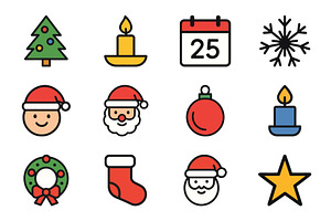 Christmas Holiday Icons, a Branding & Logo Template by Vectorium Studio